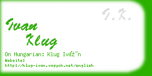 ivan klug business card